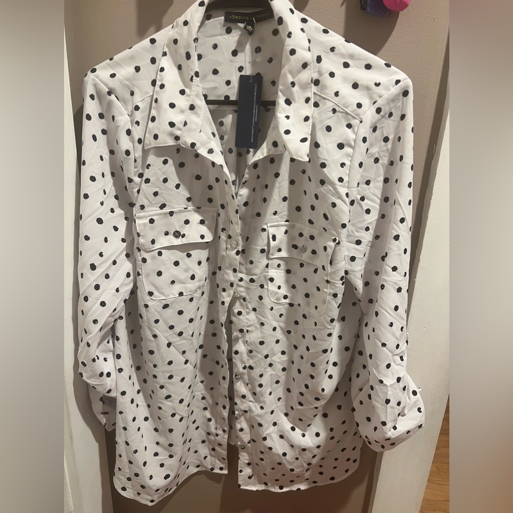 Dotted white blouse
